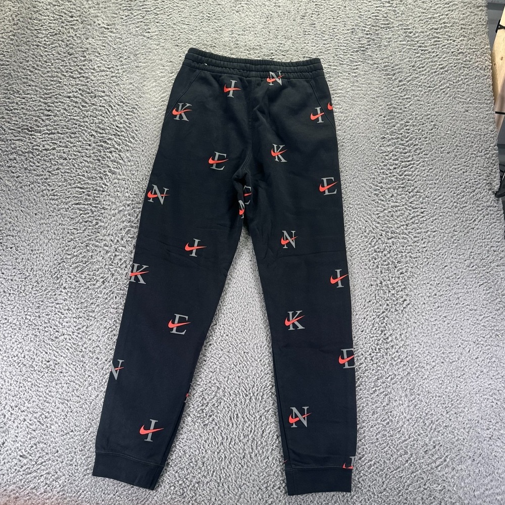 VTG Nike Sportswear Club Sweatpant Boys XL Black All-Over Print Jogger Tapered - Picture 4 of 9